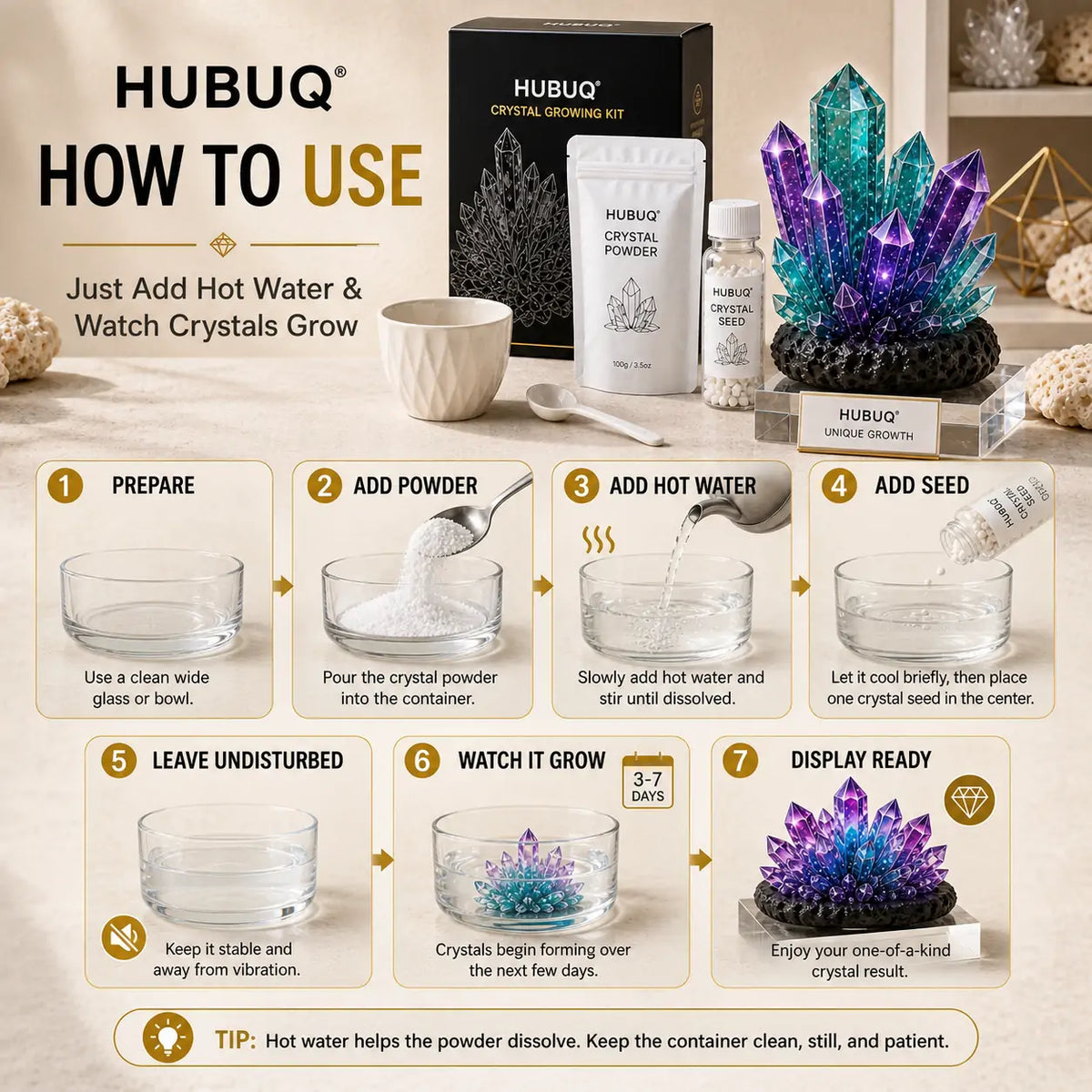 HUBUQ® Signature Crystal Growing Kit