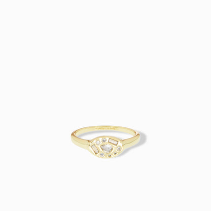 multi shape pave signet ring