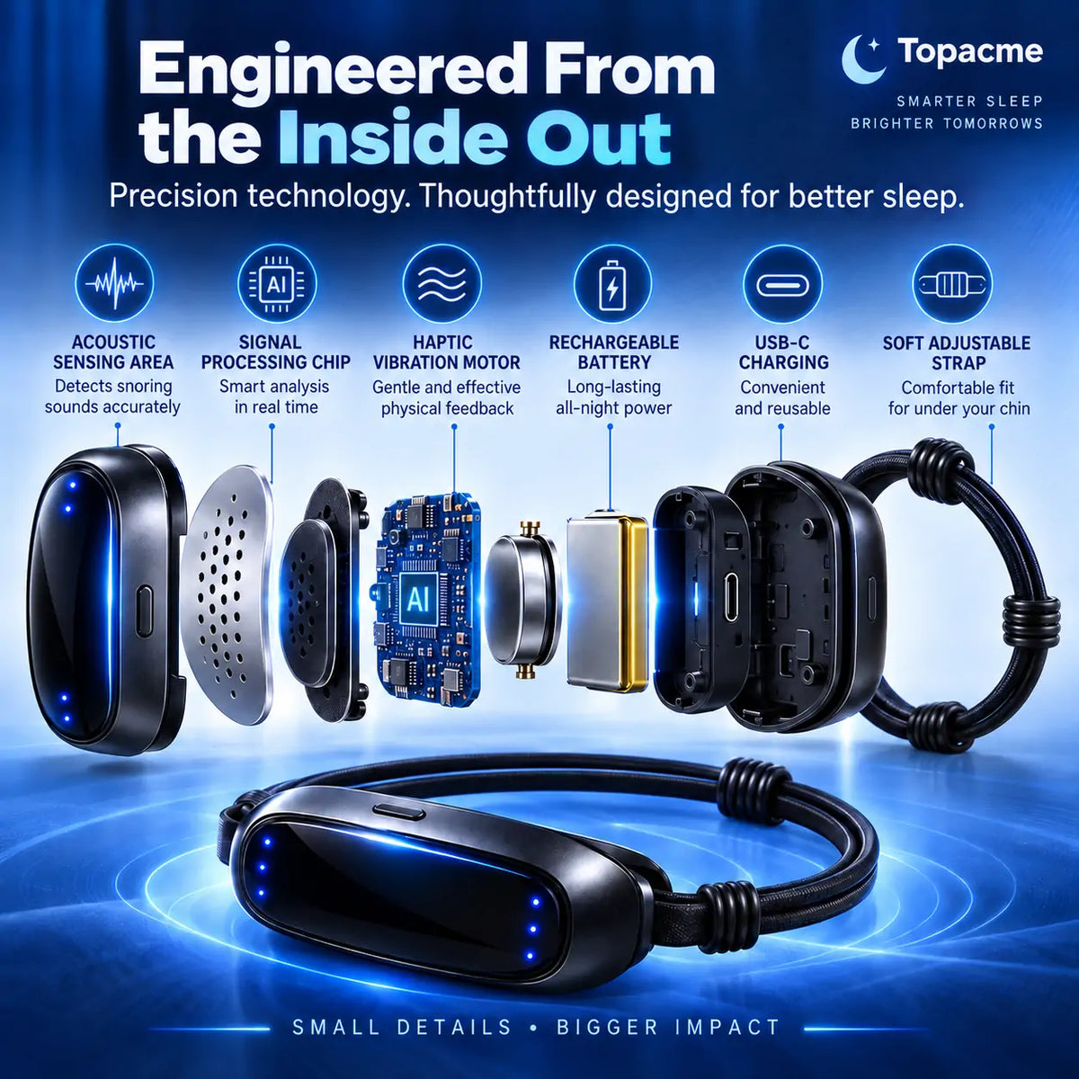 Topacme Noctra™ | Intelligent Snore-Response Wearable