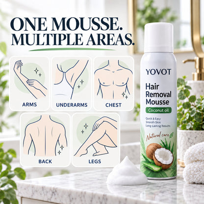 Yovot® Hair Removal Mousse – Full-Body Coconut Oil Foam for Smooth Skin