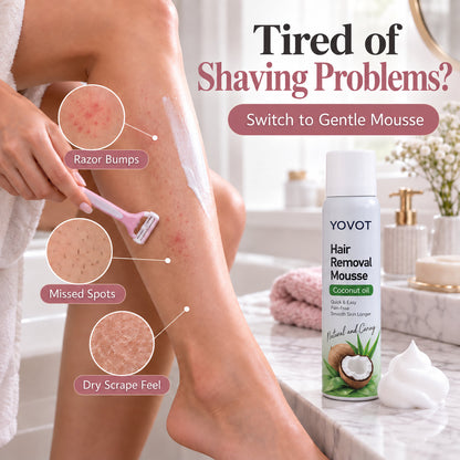 Yovot® Hair Removal Mousse – Full-Body Coconut Oil Foam for Smooth Skin