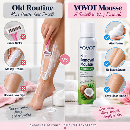 Yovot® Hair Removal Mousse – Full-Body Coconut Oil Foam for Smooth Skin